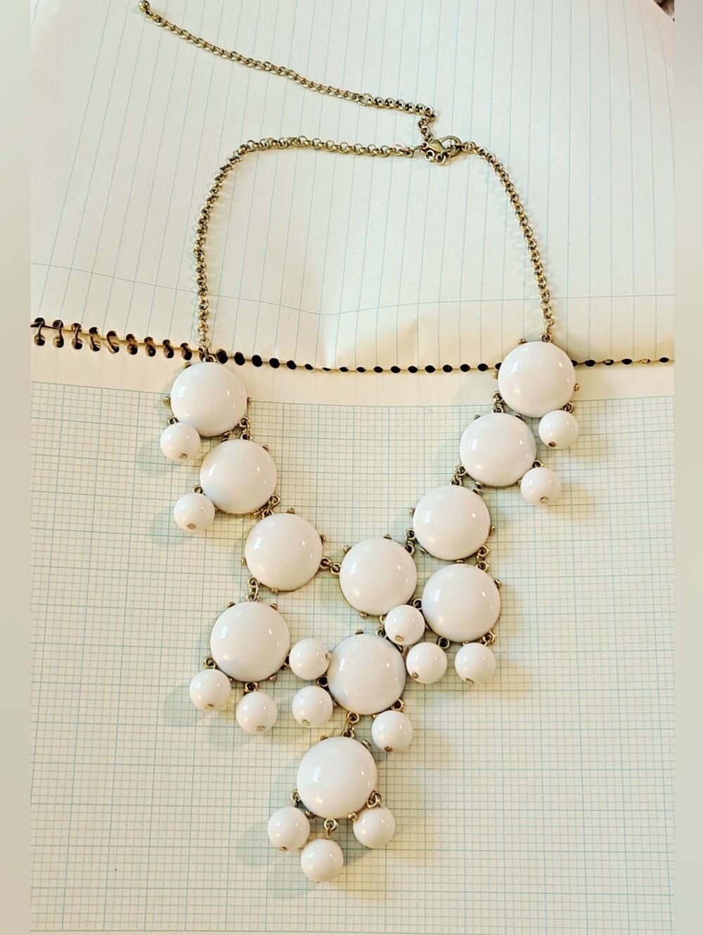 J. Crew Iconic 90s White Bubble Bib Necklace